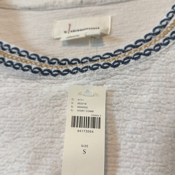 Anthropologie Long Sleeve Embroidered Top NWT Women’s Size Small - Picture 9 of 13